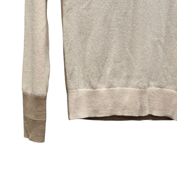 Everlane 100% Cashmere  Peach And Tan  Colorblock Sweater Women’s Size XXS - Picture 6 of 6
